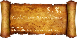 Vitárius Nikodémia névjegykártya